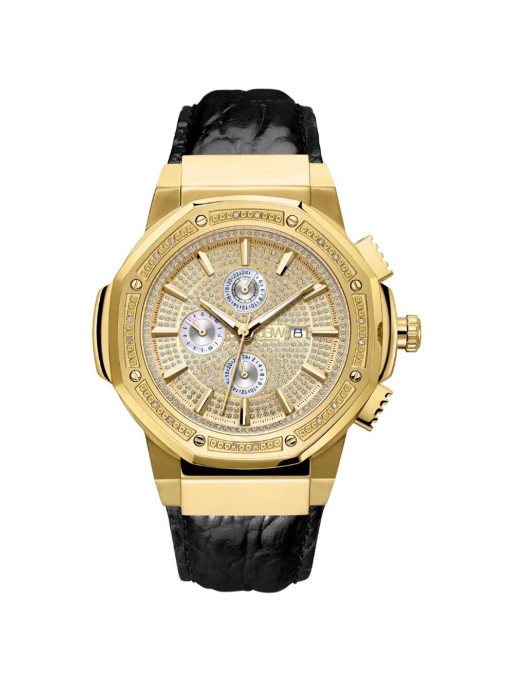 NWT JBW 10 YR Anniversary Saxon 0.16 ctw Diamond and 18K Gold-plated Men's Watch